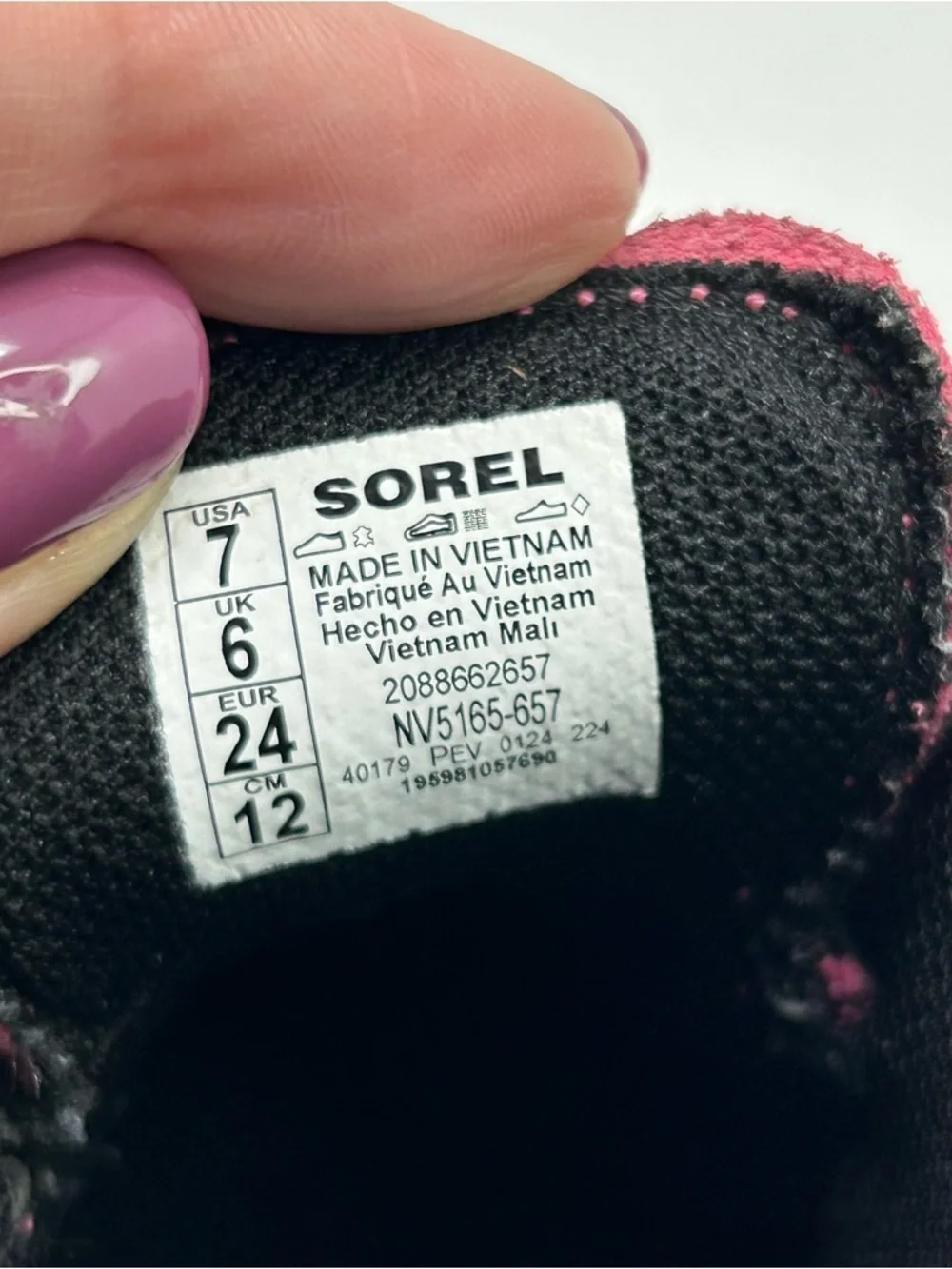 Sorel Duck Boots Girls Pink Waterproof Ankle Hook & Loop Strap Rubber Toe Size 7